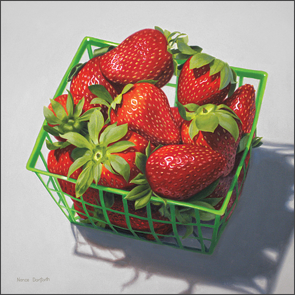 Pint of Strawberries oil painting